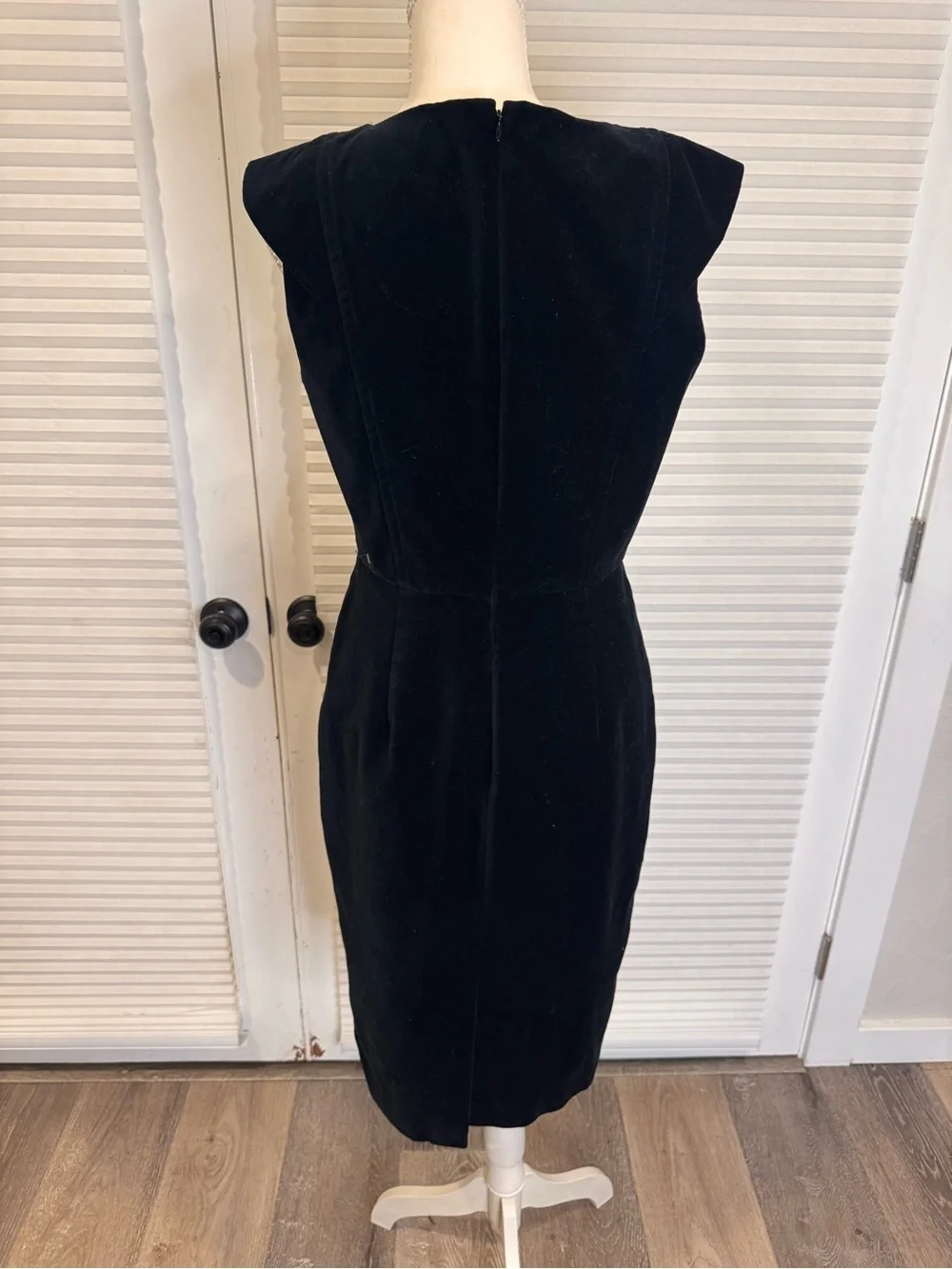 J. Crew Black Velvet Midi Sheath Dress 0984